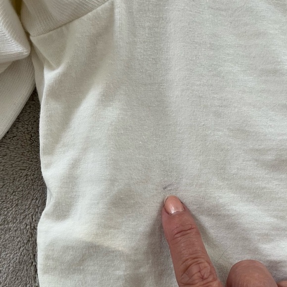 Free People Icing On Ivory Off Shoulder Cropped Boho Blouse Top Size Large - Picture 10 of 16